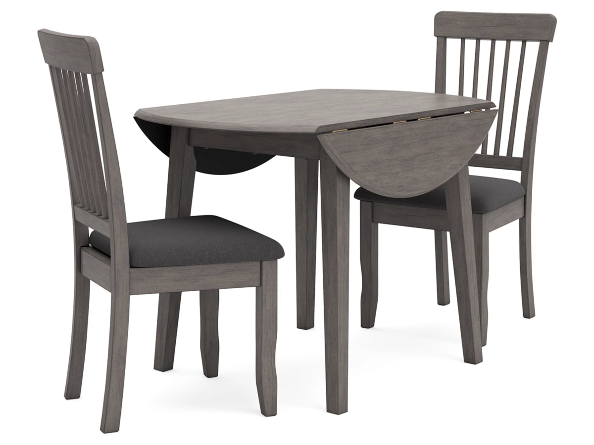 Shullden - Gray - Drop Leaf Table & 2 Chairs