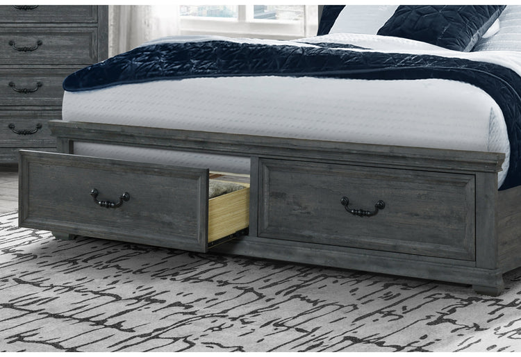 Rowan - 7pc Storage Bedroom Set - Gray