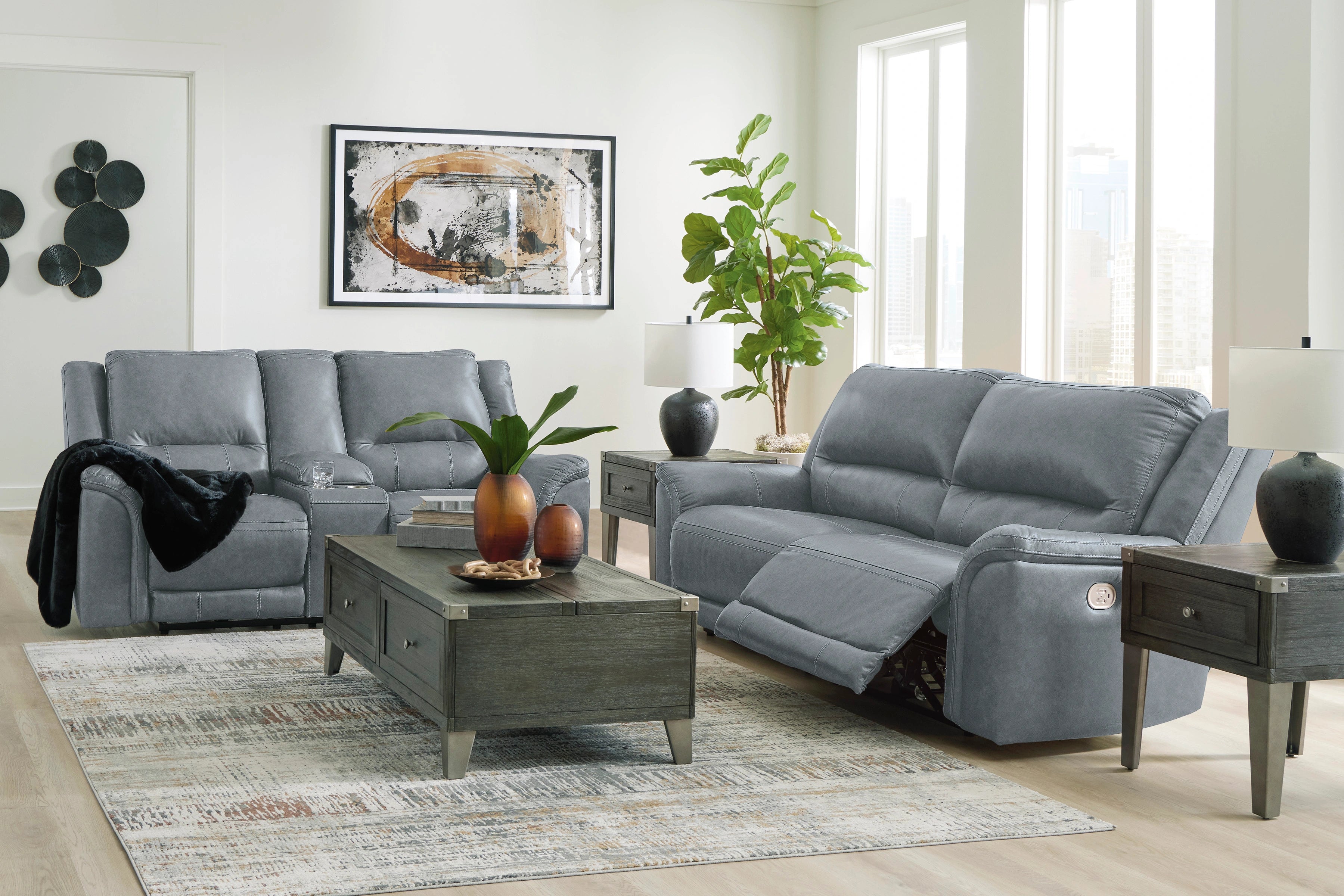 Trasimeno - Power Reclining Sofa & Loveseat - Steel