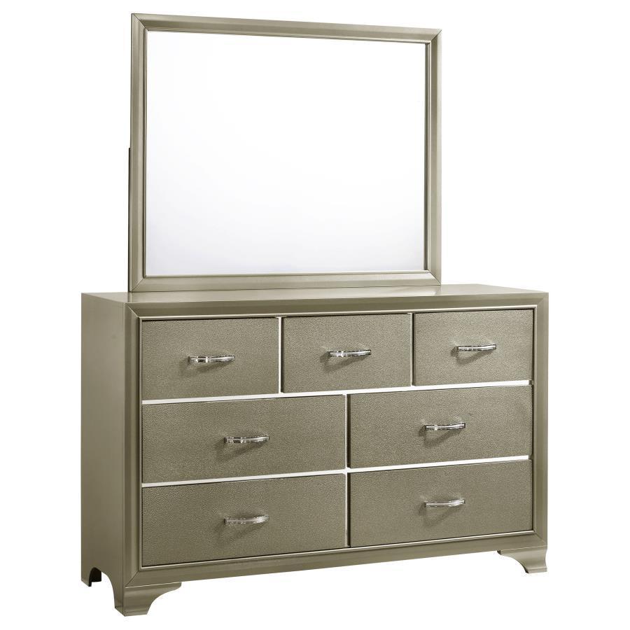 CoasterEveryday - Beaumont - 7-drawer Dresser With Mirror - Champagne - 5th Avenue Furniture