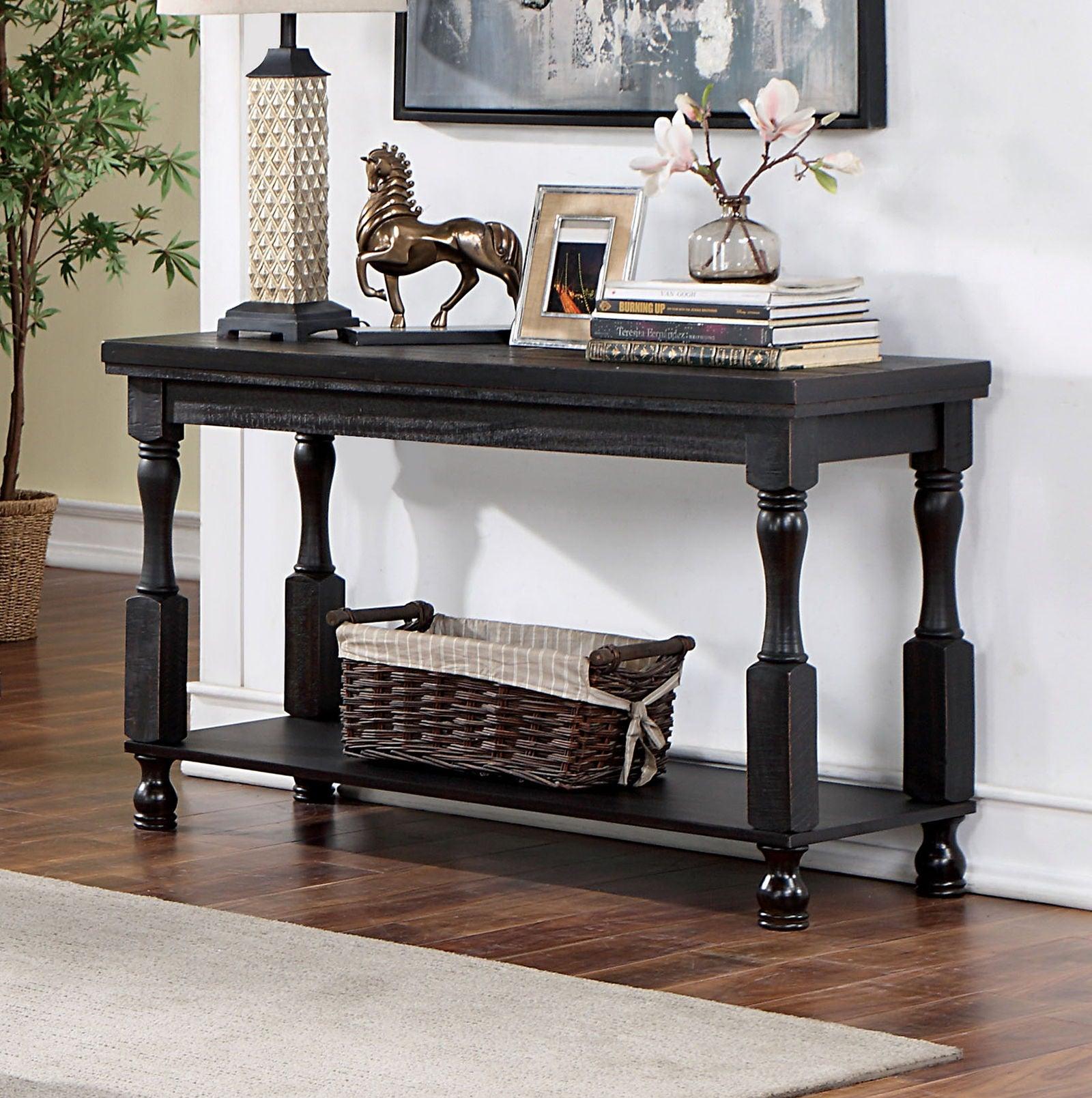 Furniture of America - Calandra - Sofa Table - Antique Black - 5th Avenue Furniture