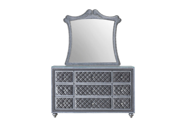 Crown Mark - Cameo - Dresser & Mirror - Gray - 5th Avenue Furniture