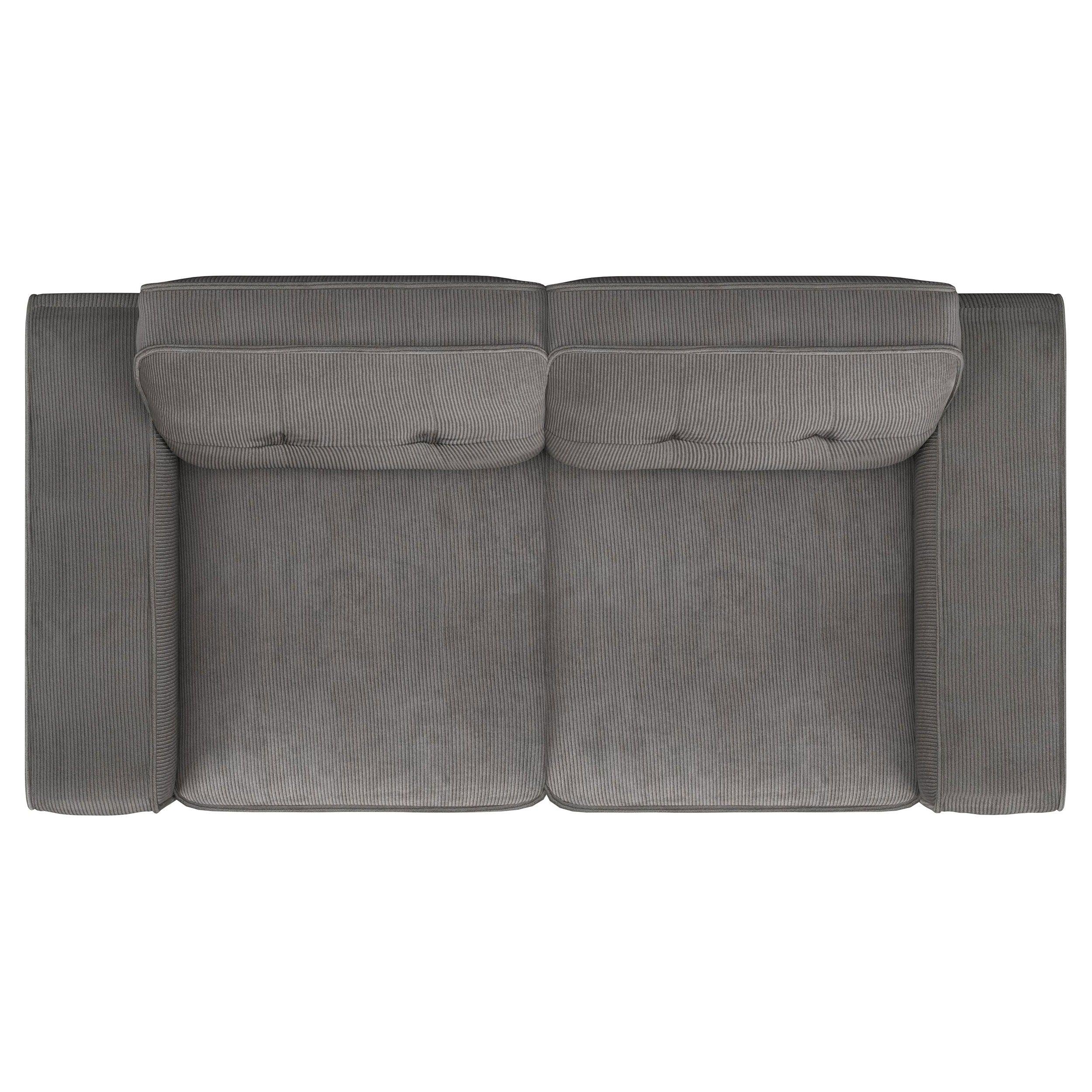 Coaster Fine Furniture - Deerhurst - Upholstered Tufted Track Arm Loveseat - Charcoal - 5th Avenue Furniture