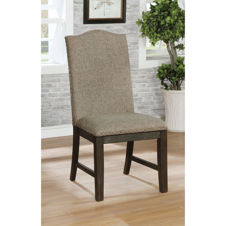 Furniture of America - Faulk - Side Chair (Set of 2) - Espresso / Warm Gray - 5th Avenue Furniture