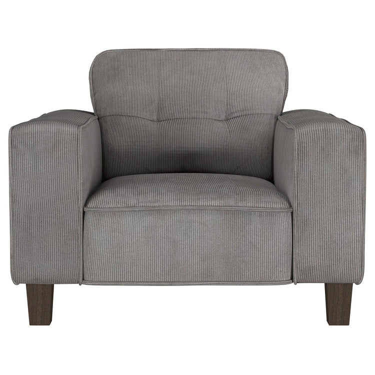 Coaster Fine Furniture - Deerhurst - Upholstered Tufted Track Arm Accent Chair - Charcoal - 5th Avenue Furniture