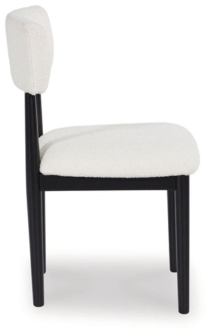 Signature Design by Ashley® - Xandrum - White / Black - Dining Upholstered Side Chair (Set of 2) - 5th Avenue Furniture
