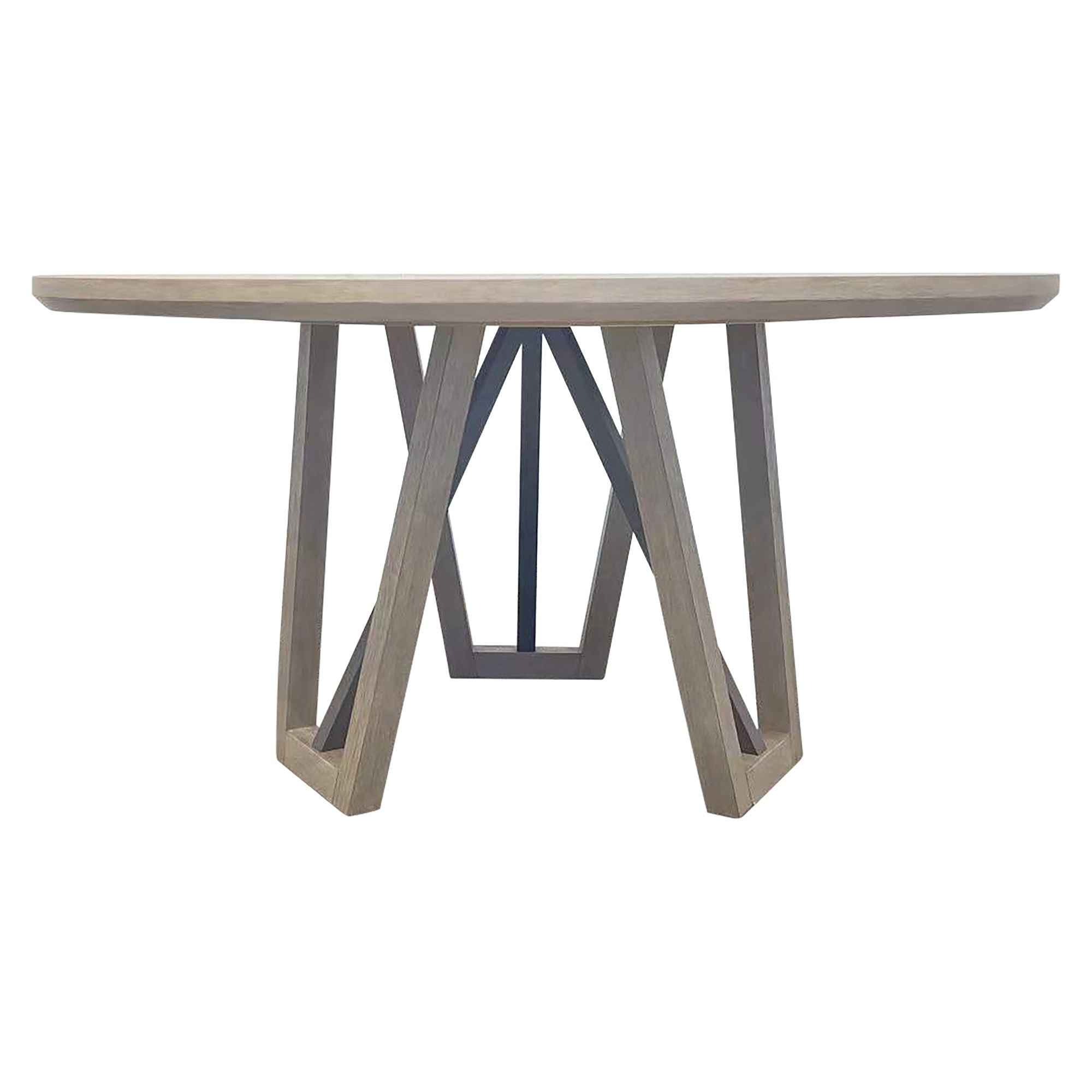 Pure Modern Dining - Round Table With Wood Base - Moonstone