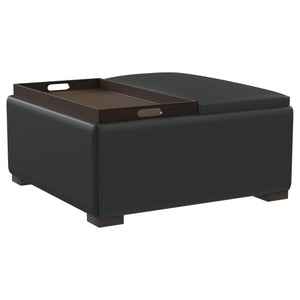 Coaster Fine Furniture - Paris - Multifunctional Upholstered Storage Ottoman With Utility Tray - Black - 5th Avenue Furniture