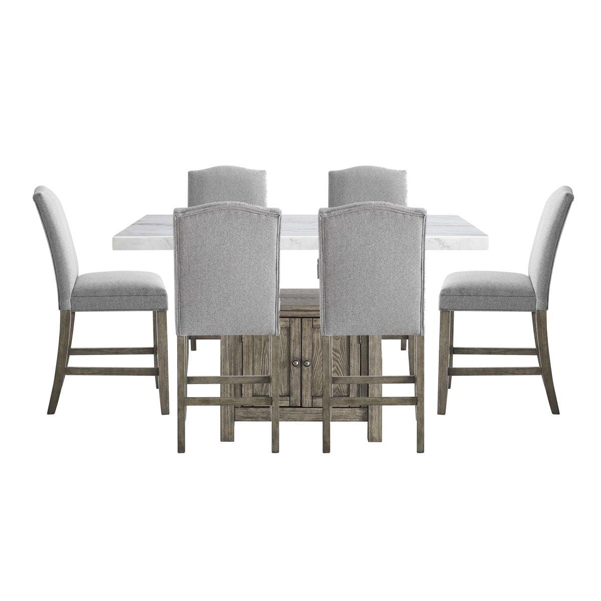 Steve Silver Furniture - Grayson - Counter Height Set - Driftwood Base - 5th Avenue Furniture