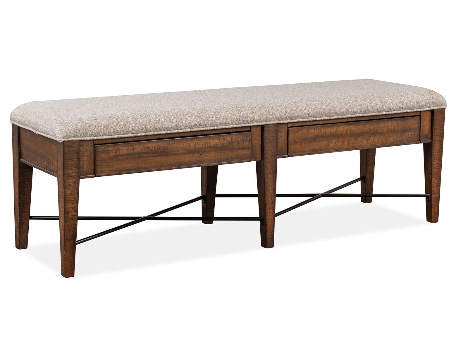 Bay Creek - Bench With Upholstered Seat - Toasted Nutmeg