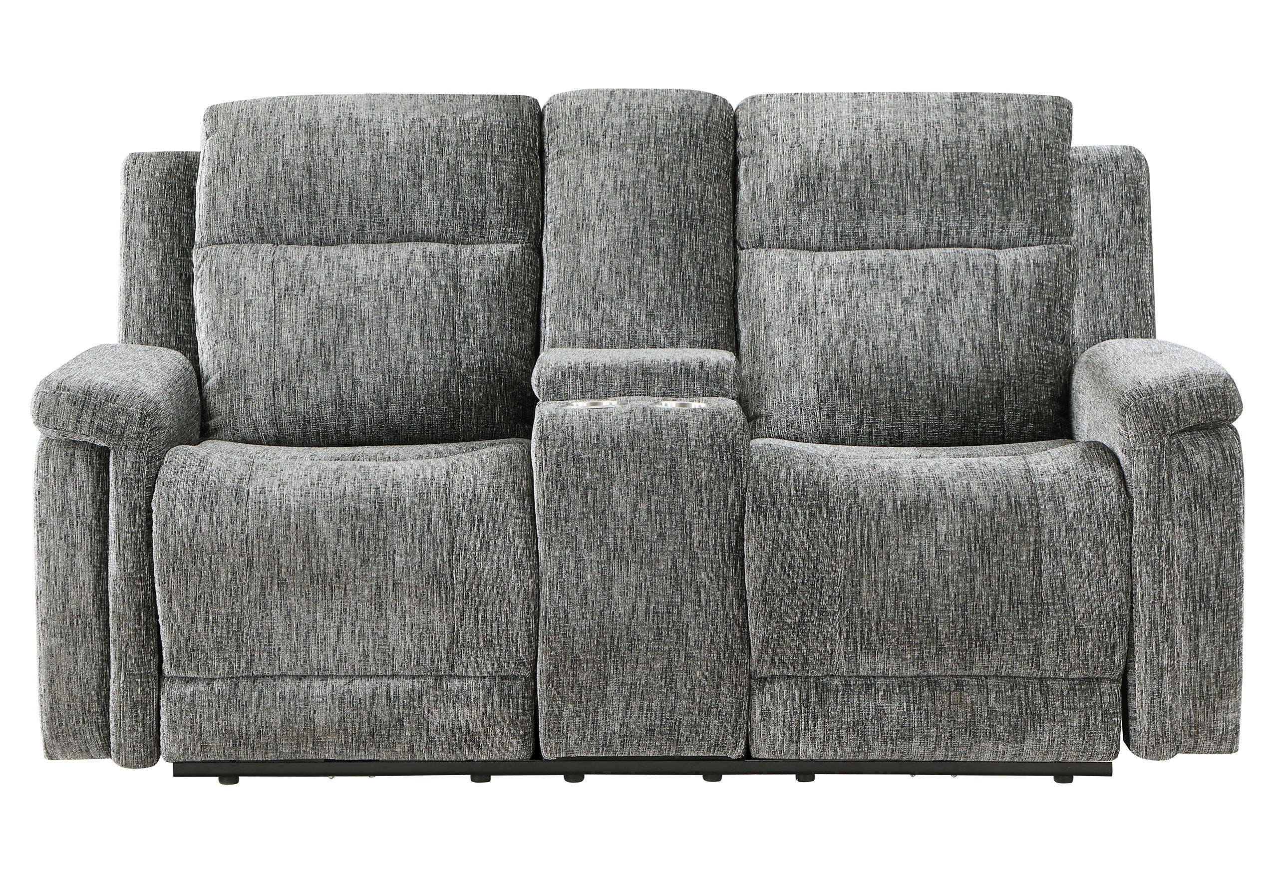 U1797 - Power Console Reclining Loveseat - Dark Gray