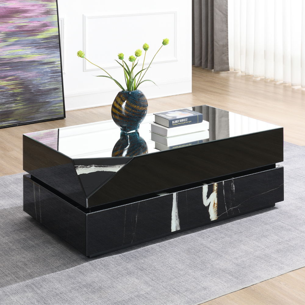 Drisana - Coffee Table - Black Mirrored Finish