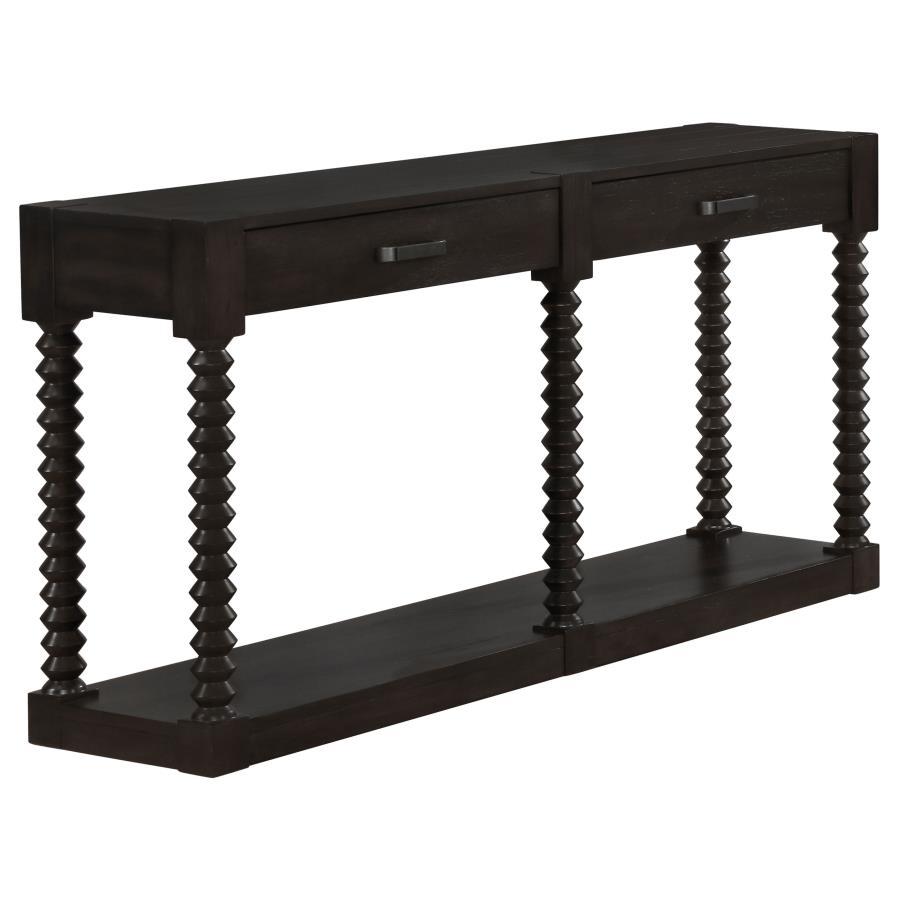 Meredith - 2-Drawer Wood Entryway Console Table - Coffee Bean