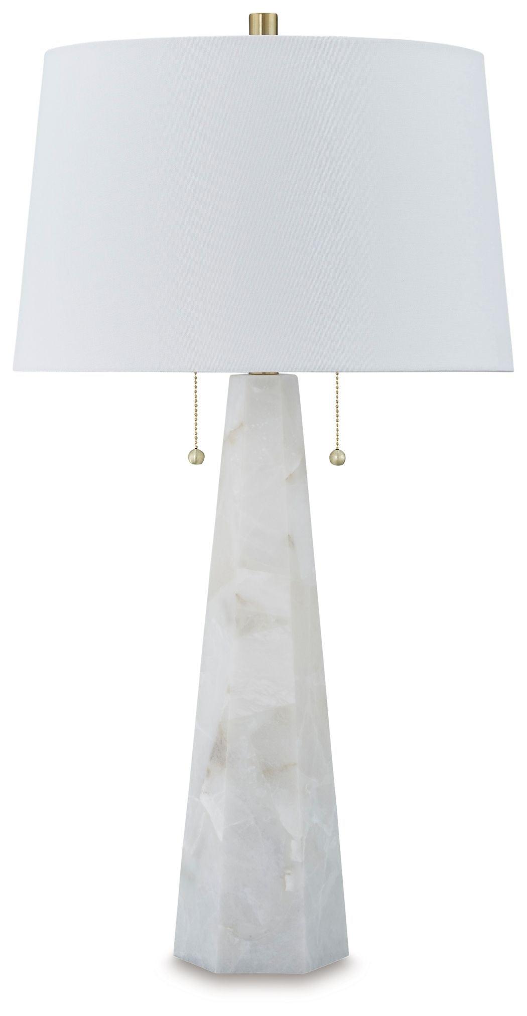Signature Design by Ashley® - Laurellen - White - Alabaster Table Lamp - 5th Avenue Furniture