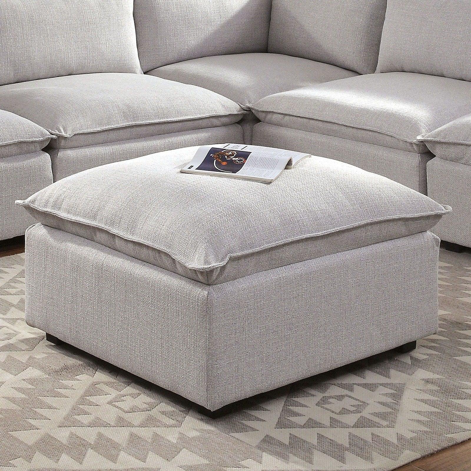 Furniture of America - Arlene - Ottoman - Light Gray - 5th Avenue Furniture