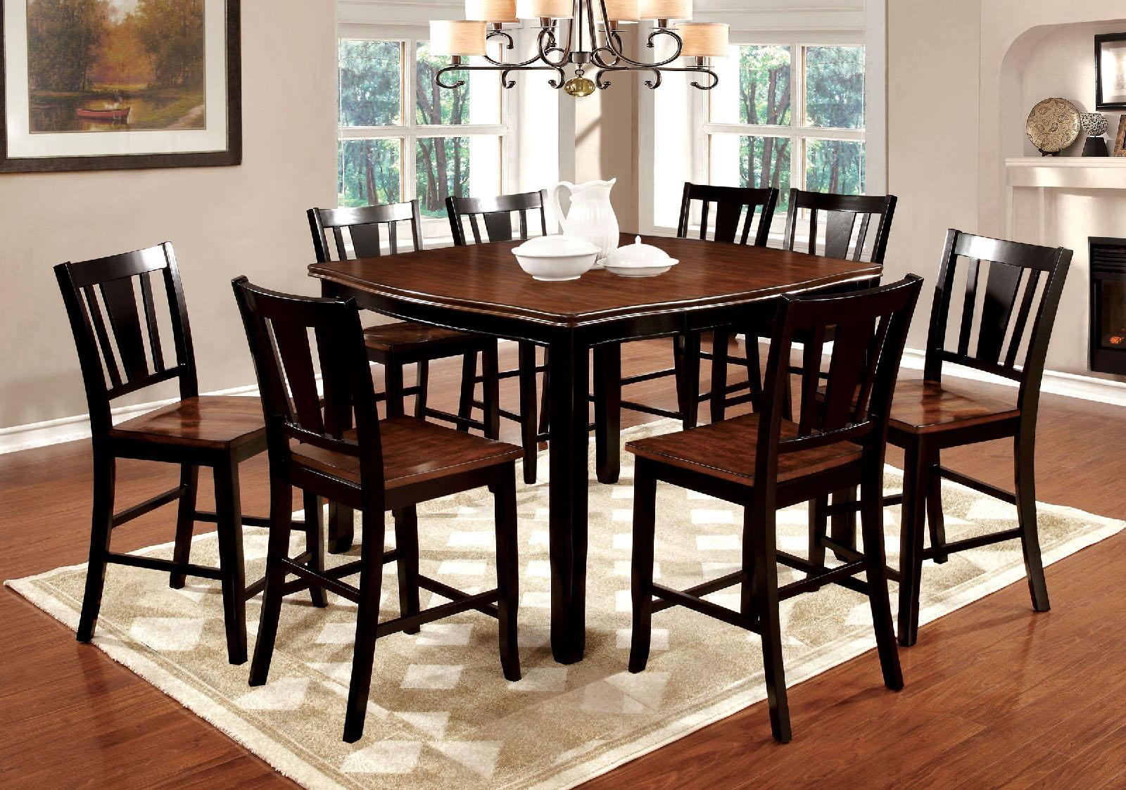 Furniture of America - Dover - Counter Height Table With Leaf - Black / Cherry - 5th Avenue Furniture