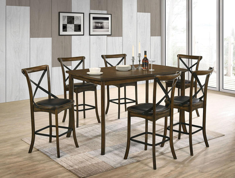 Furniture of America - Buhl - Counter Height Table - Burnished Oak - 5th Avenue Furniture