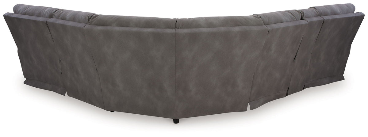 Next-Gen DuraPella Slate rear view of the 6-piece sectional