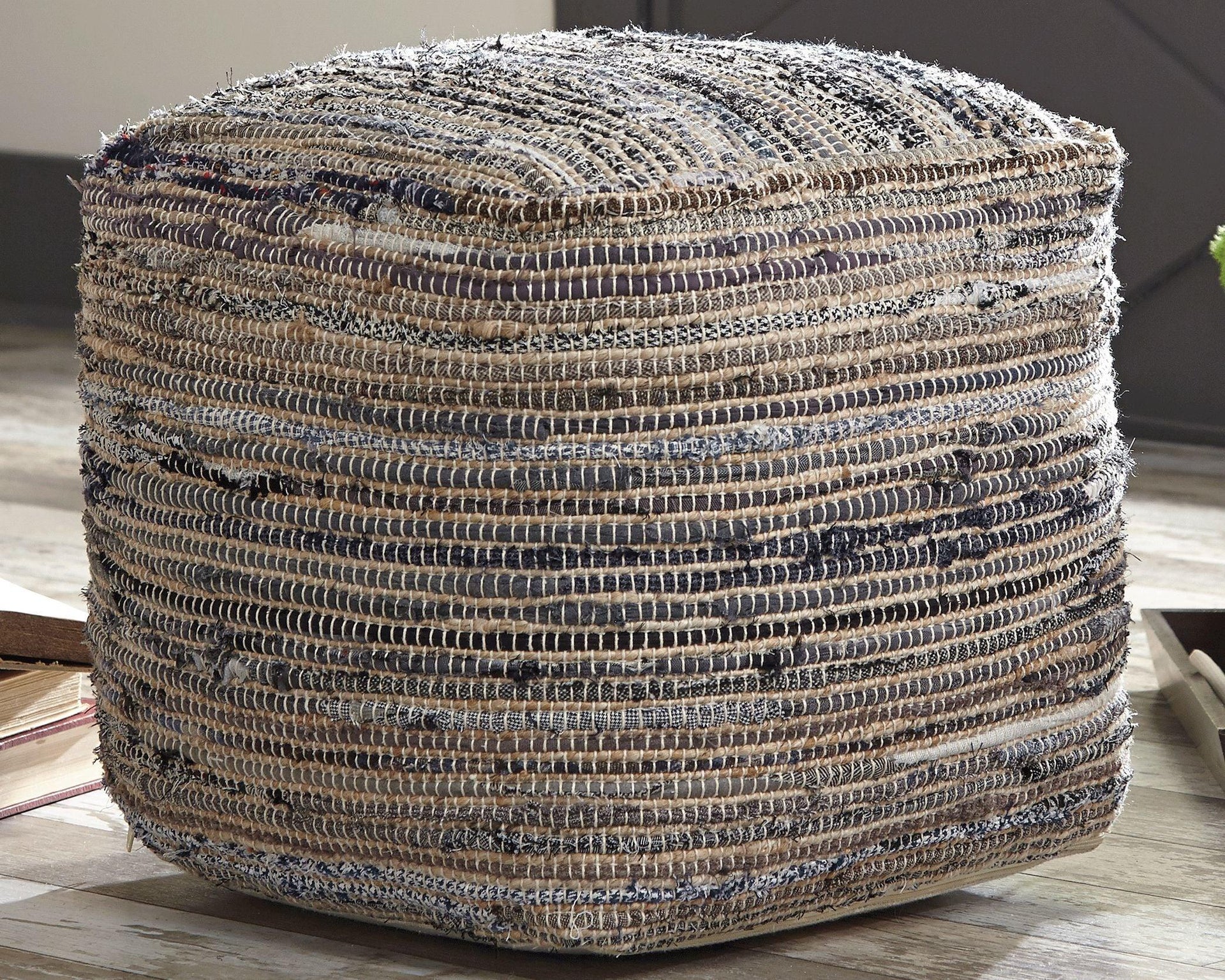 Ashley Furniture - Absalom - Denim - Pouf - 5th Avenue Furniture