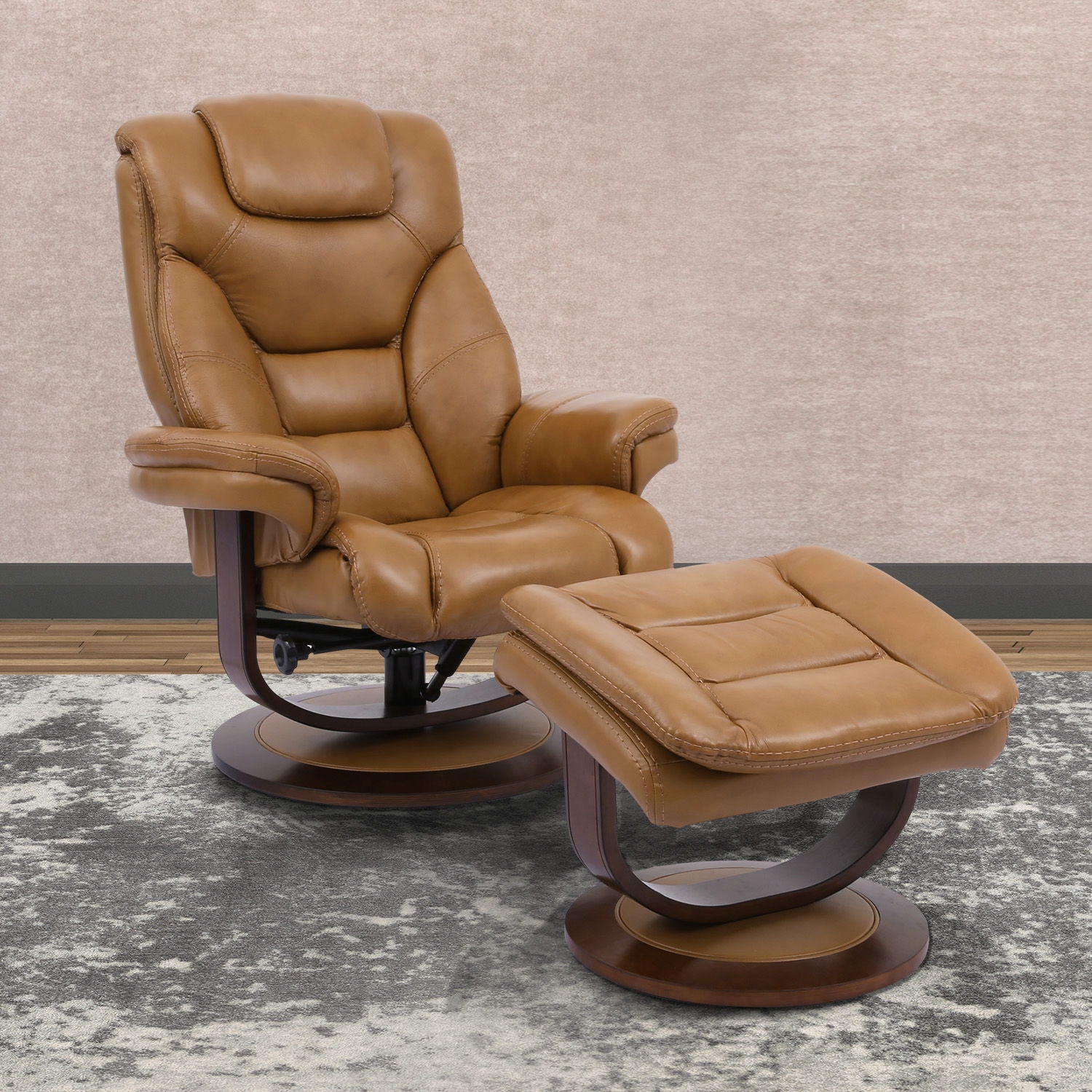 Monarch - Manual Reclining Swivel Chair and Ottoman