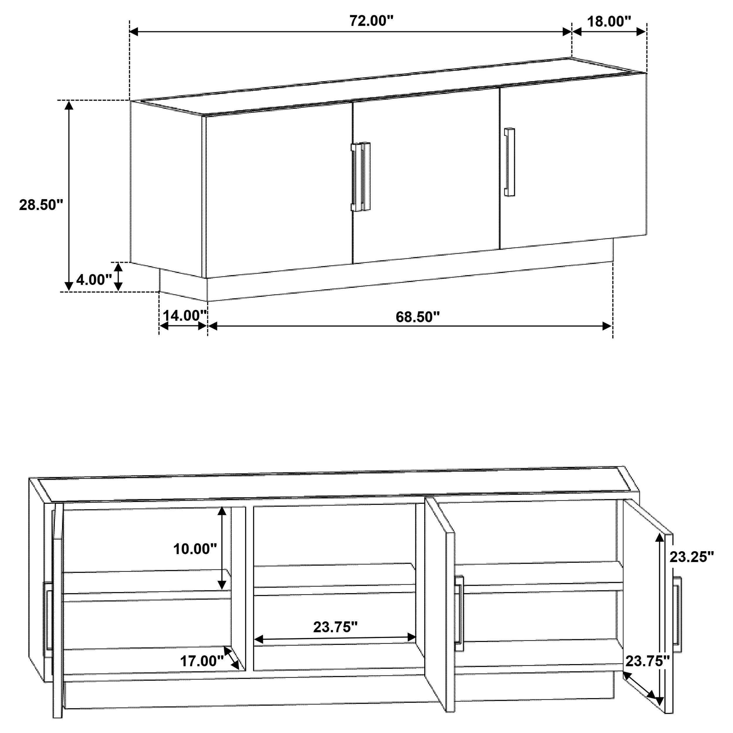 Coaster Fine Furniture - Dennis - 3 Door Marble Top Dining Sideboard Server - White / Tobacco Grey - 5th Avenue Furniture