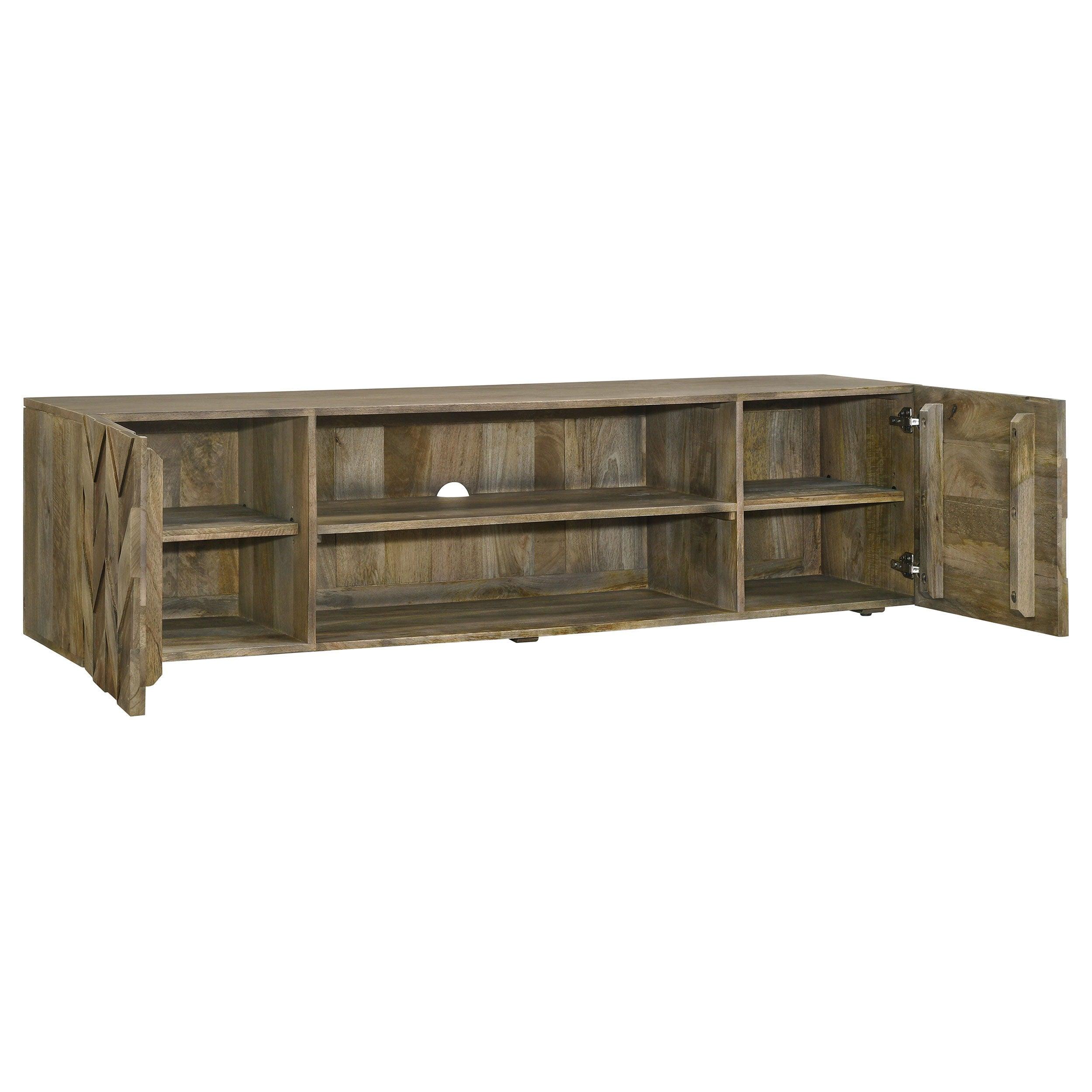 Coaster Fine Furniture - Keese - 2 Door TV Stand With Storage Shelves - Mango Brown - 5th Avenue Furniture