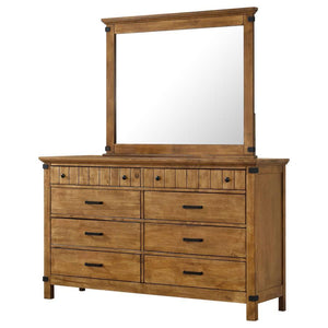 CoasterEveryday - Brenner - 8-drawer Dresser With Mirror - Rustic Honey - 5th Avenue Furniture