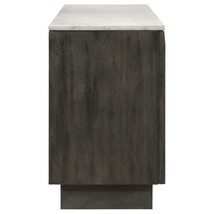 Coaster Fine Furniture - Dennis - 3 Door Marble Top Dining Sideboard Server - White / Tobacco Grey - 5th Avenue Furniture