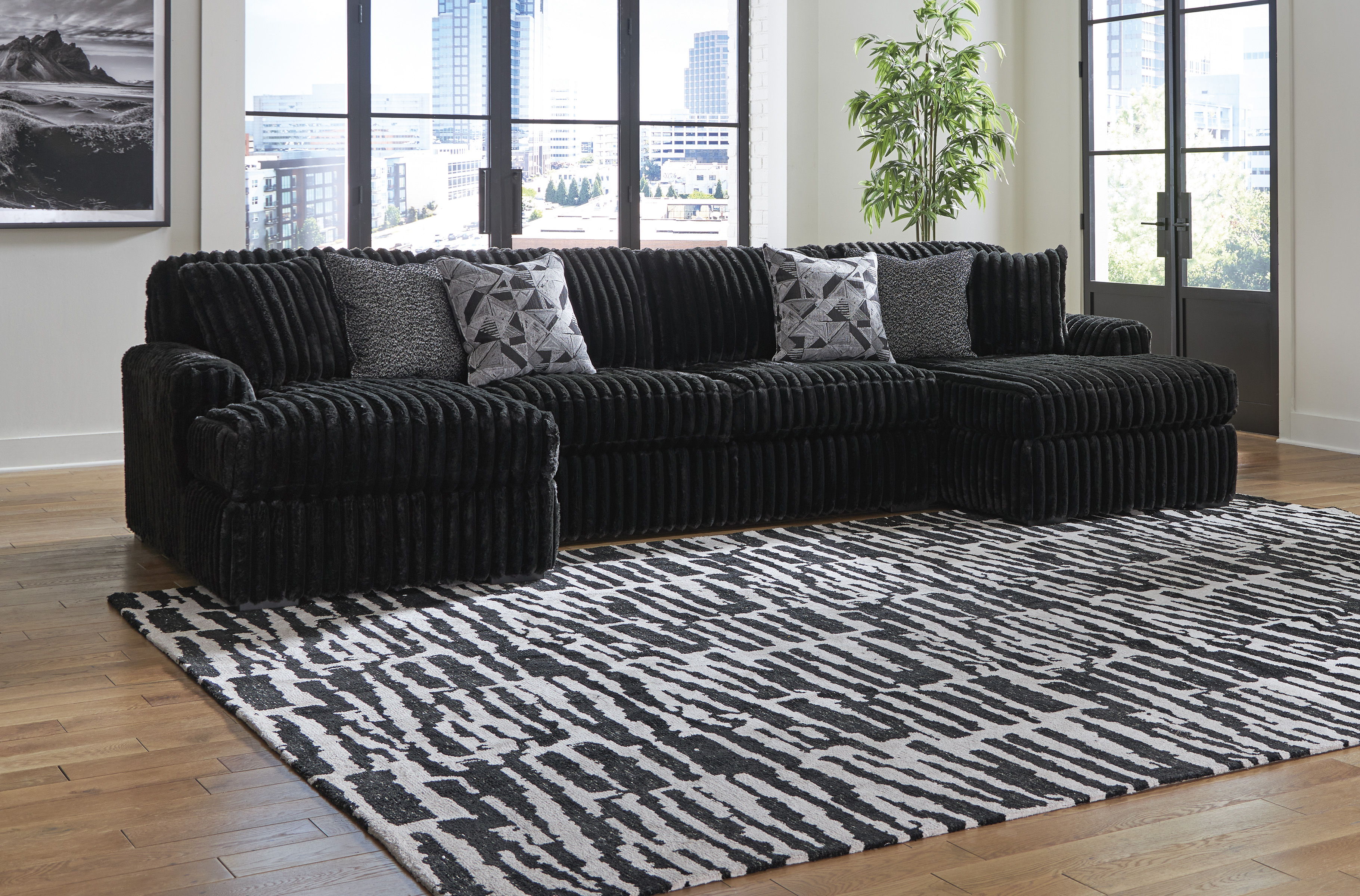 Midnight-Madness - 3pc Double Chaise Sectional