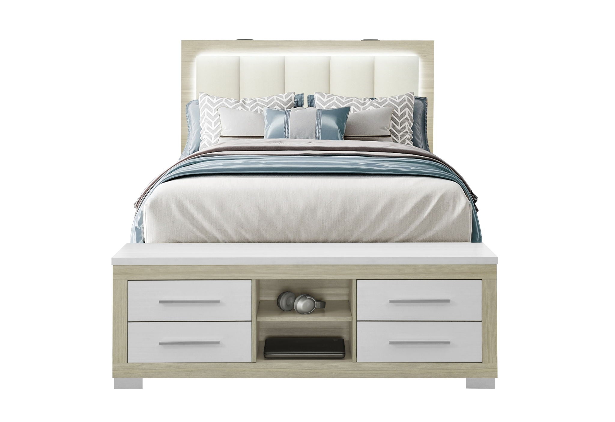 Madison - Queen Storage Bed - Natural