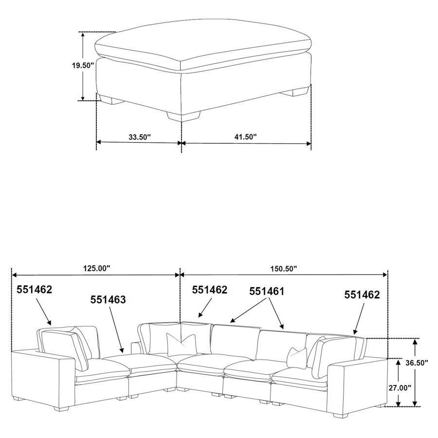 Coaster Fine Furniture - Lakeview - Upholstered Modular Sectional Sofa - 5th Avenue Furniture