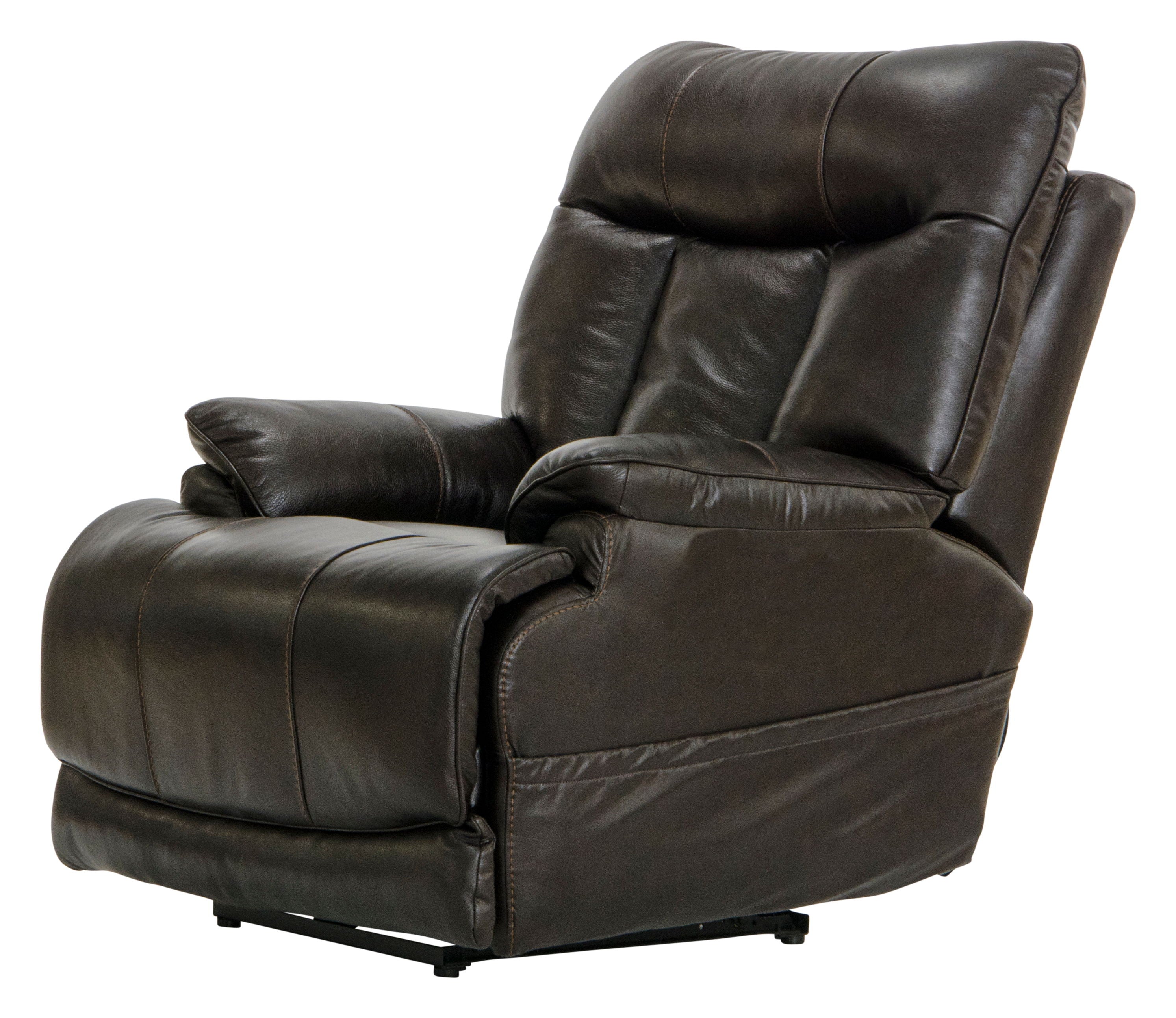Naples - Power Lay Flat Recliner With Extended Ottoman - Chocolate