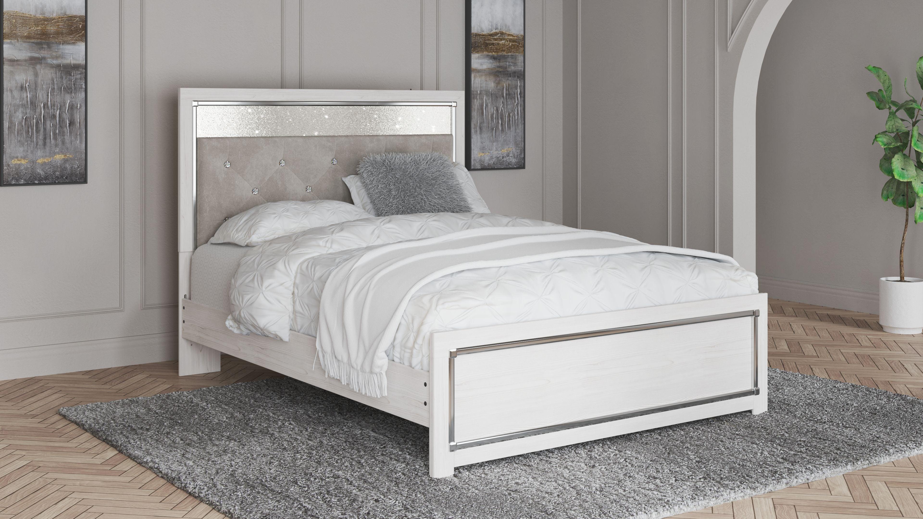 Signature Design by Ashley® - Altyra - White - Queen Panel Bed With Roll Slats - 5th Avenue Furniture