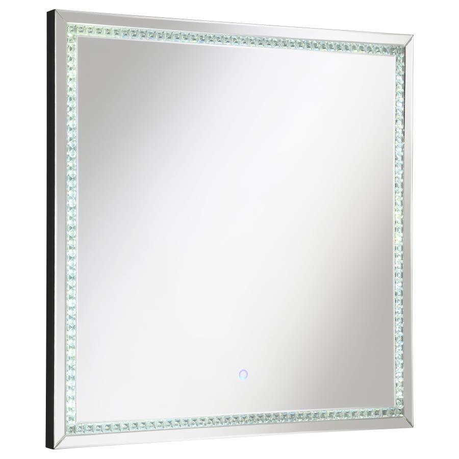 Noelle - Wall Mirror With LED Lighting - Silver