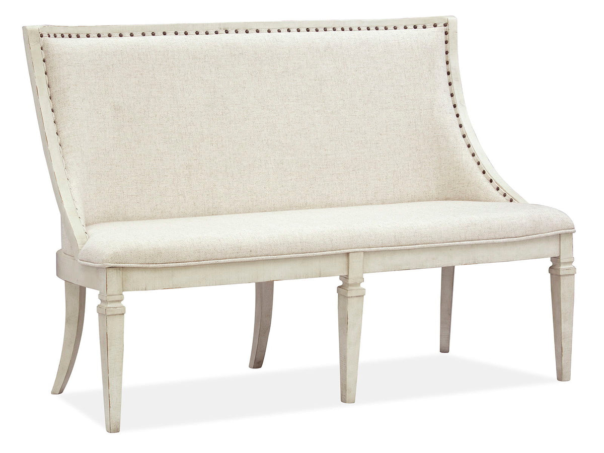 Newport - Bench With Upholstered Seat & Back - Alabaster