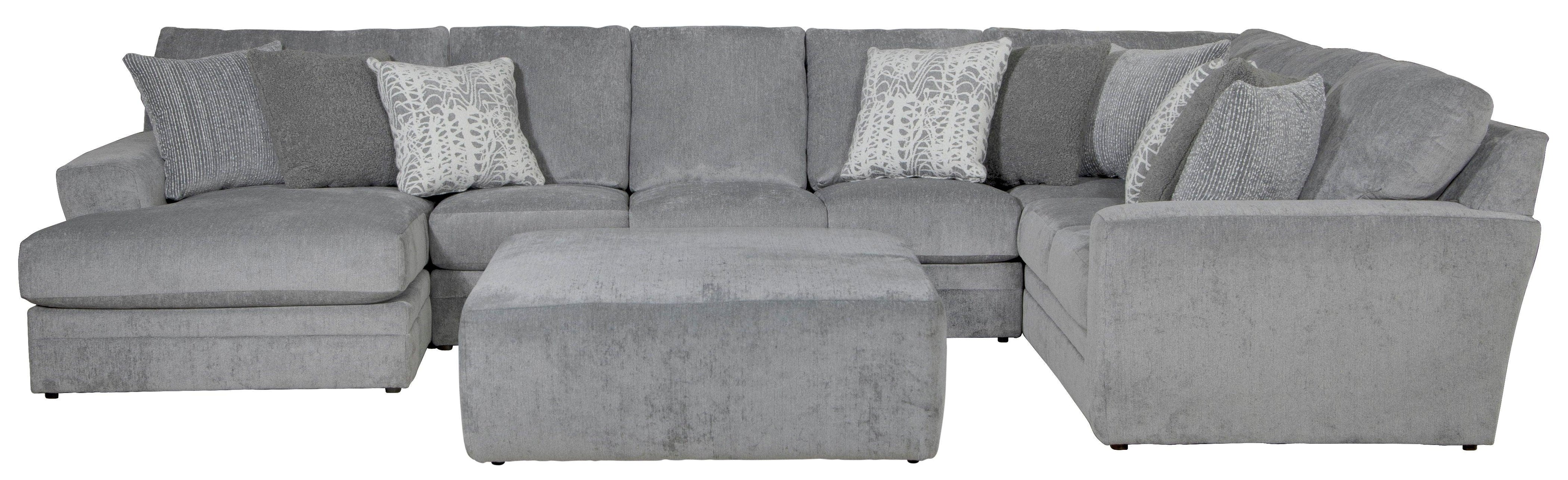 Jackson - Glacier - Sectional With 9 Accent Pillows And Ottoman Set - 5th Avenue Furniture