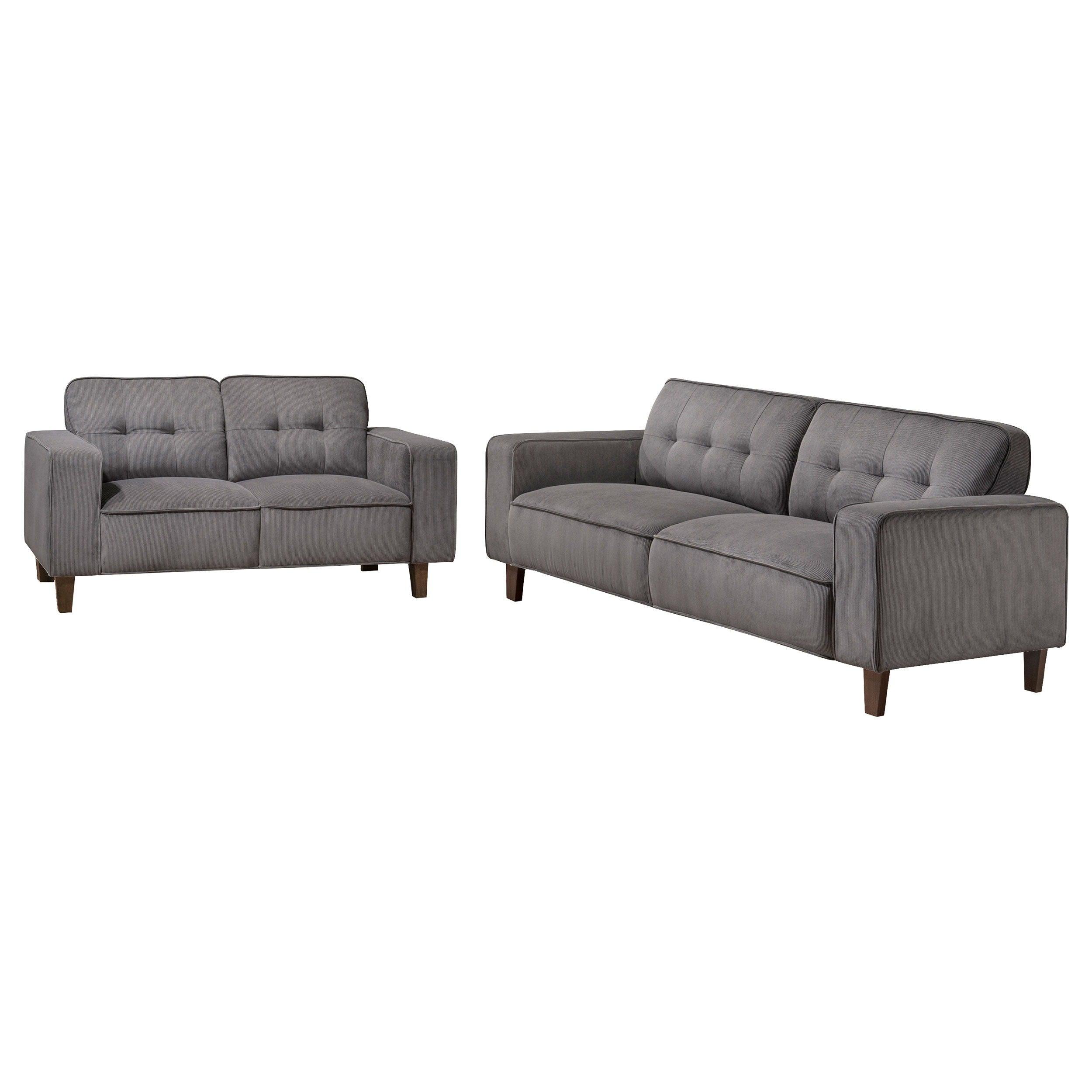 Coaster Fine Furniture - Deerhurst - Upholstered Tufted Track Arm Sofa Set - 5th Avenue Furniture