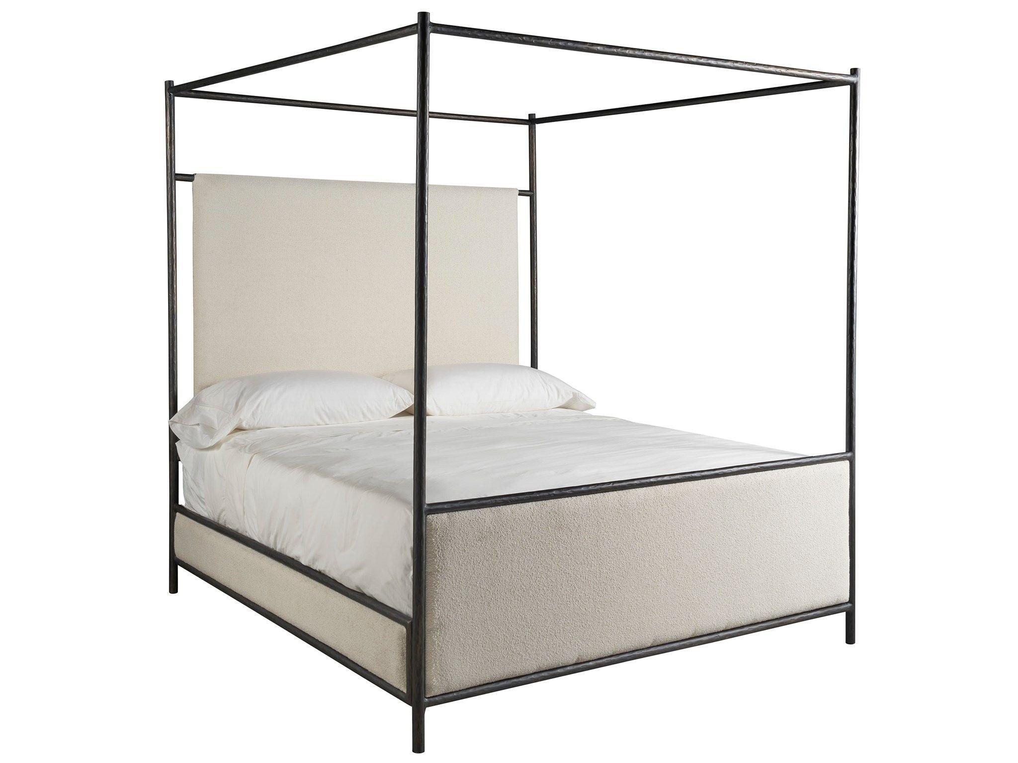 Universal Furniture - New Modern - Cascade King Canopy Bed - White - 5th Avenue Furniture