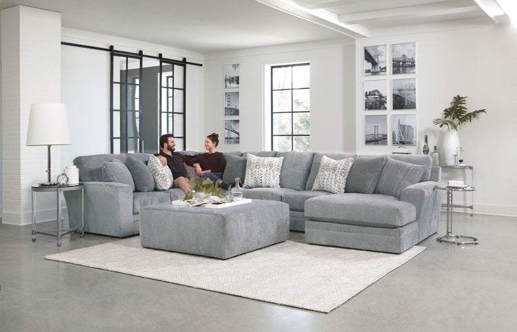 Jackson - Glacier - Sectional With 9 Accent Pillows And Ottoman Set - 5th Avenue Furniture