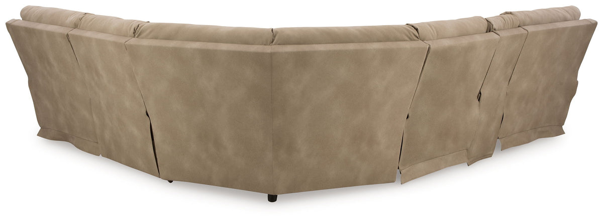 Next-Gen DuraPella Sand rear view of the 6-piece sectional