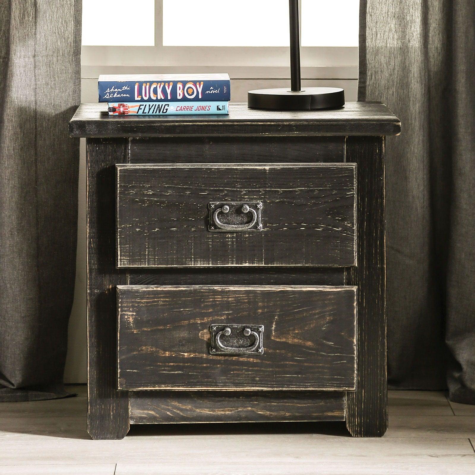 Furniture of America - Ampelios - Nightstand - Wire - Brushed Black - 5th Avenue Furniture