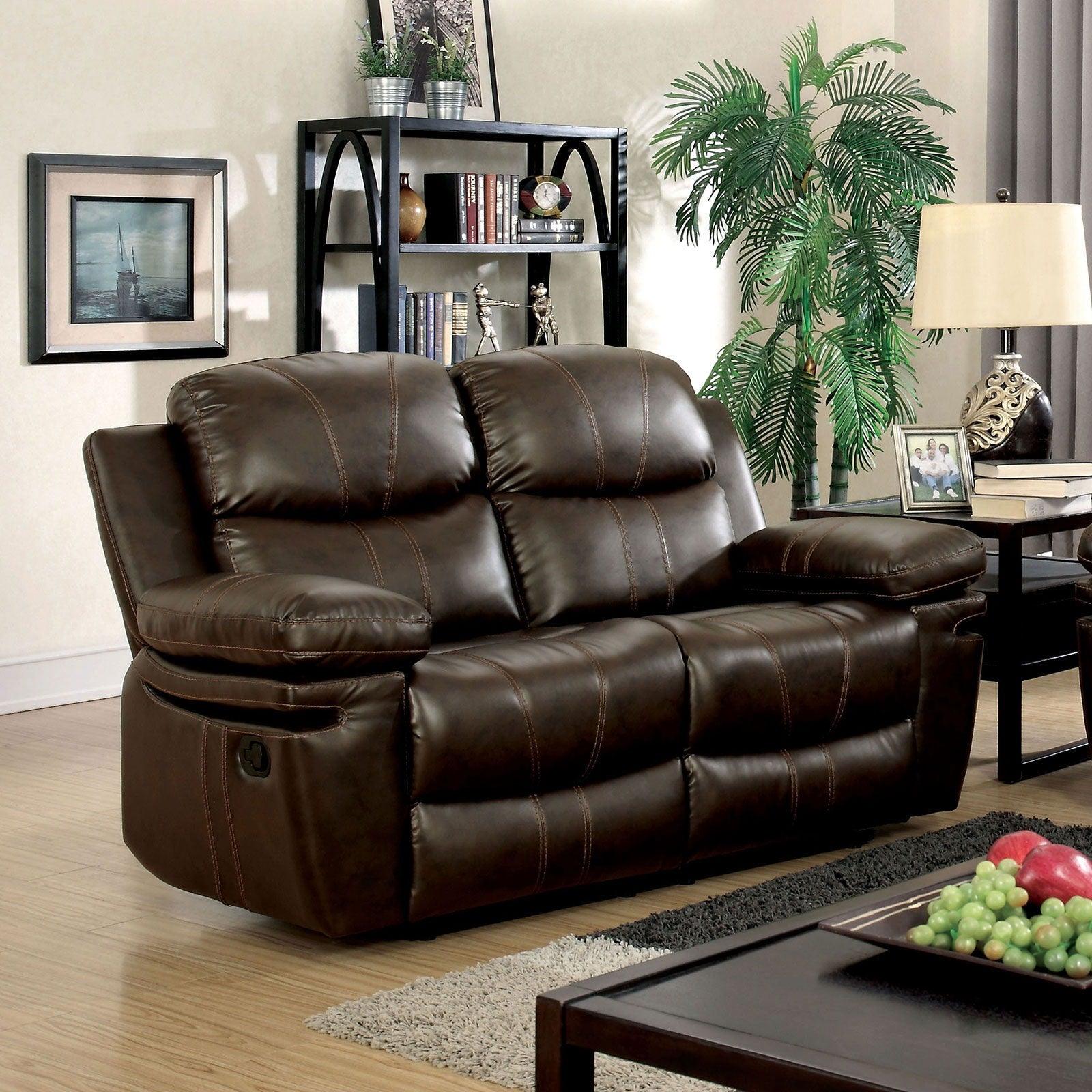 Furniture of America - Listowel - Loveseat - Brown - 5th Avenue Furniture