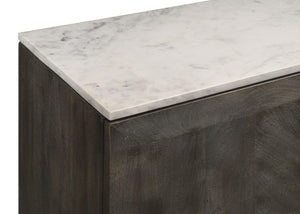 Coaster Fine Furniture - Dennis - 3 Door Marble Top Dining Sideboard Server - White / Tobacco Grey - 5th Avenue Furniture