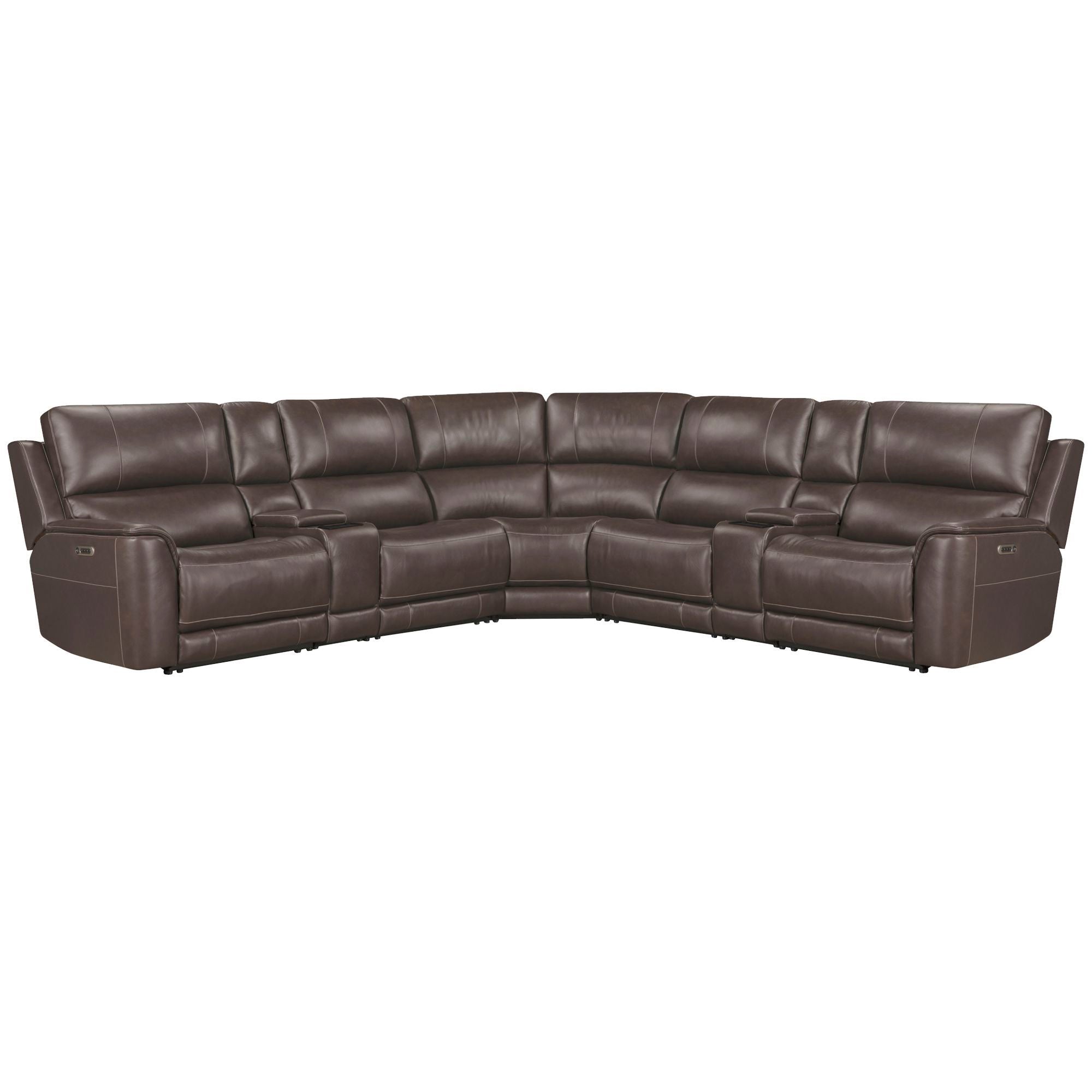 Easton - 7 Piece Zero Gravity Power Reclining Sectional With Power Adjustable Headrests - Steamboat Brown