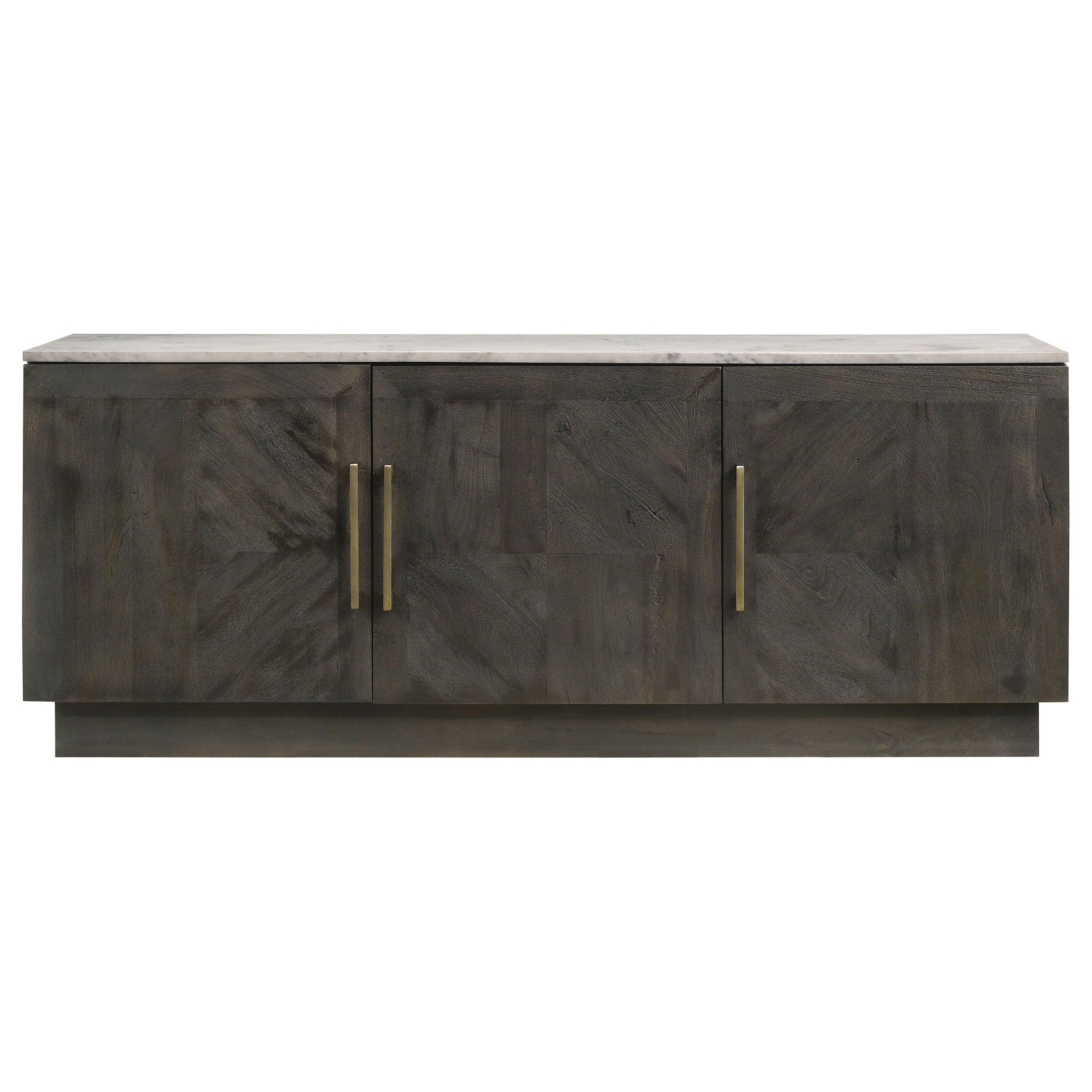 Coaster Fine Furniture - Dennis - 3 Door Marble Top Dining Sideboard Server - White / Tobacco Grey - 5th Avenue Furniture