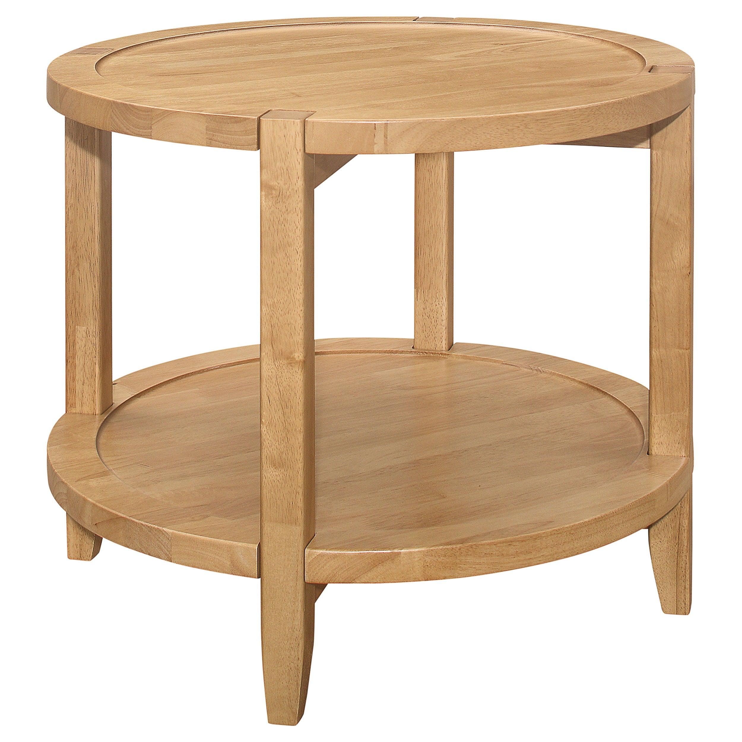 Coaster Fine Furniture - Camillo - Round Solid Wood End Table With Shelf - Maple Brown - 5th Avenue Furniture