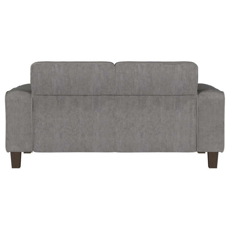 Coaster Fine Furniture - Deerhurst - Upholstered Tufted Track Arm Loveseat - Charcoal - 5th Avenue Furniture