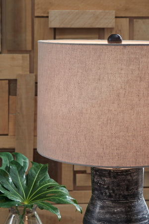 Signature Design by Ashley® - Kerbert - Distressed Black - Terracotta Table Lamp - 5th Avenue Furniture