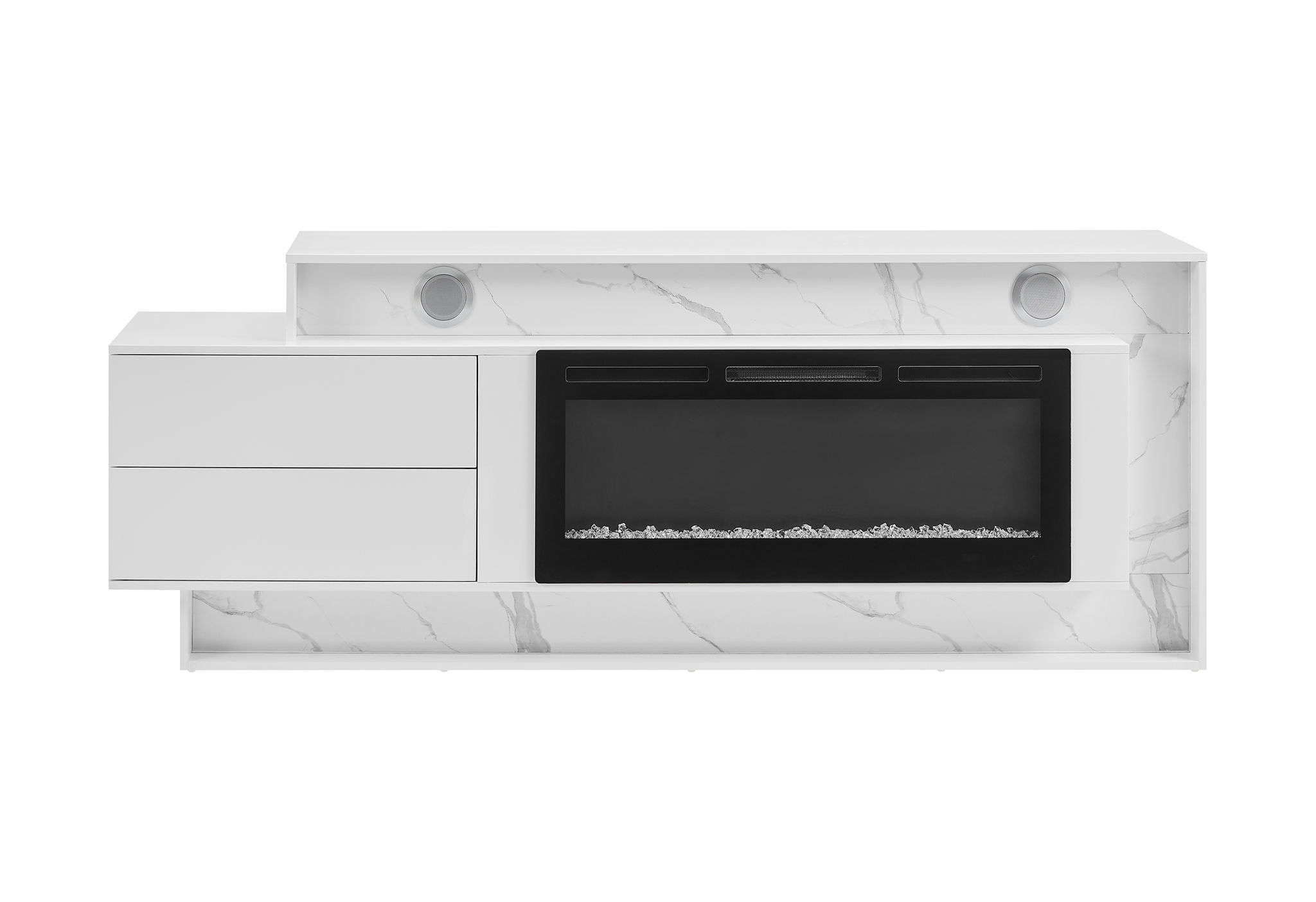 Kira - 87" Entertainment Unit With Bluetooth Speaker And LED - White