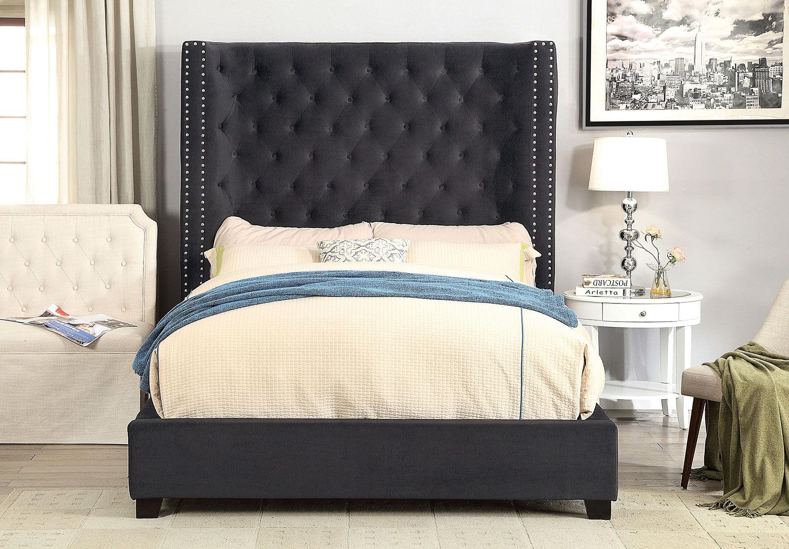 Furniture of America - Mirabelle - California King Bed - Dark Gray - 5th Avenue Furniture